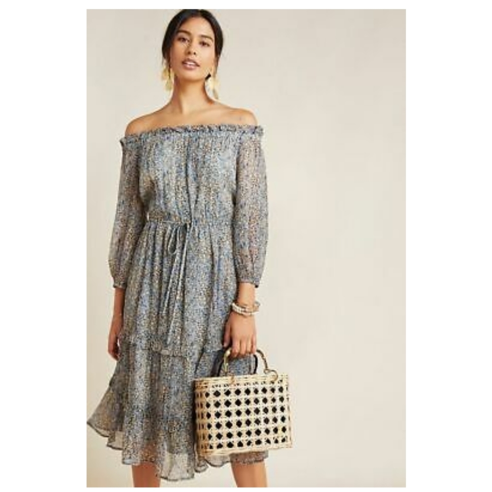 ANTHROPOLOGIE | Kira Off-Shoulder Peasant Dress